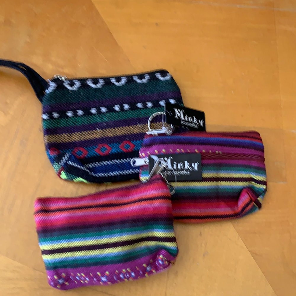 Change purse NWT boho woven zips